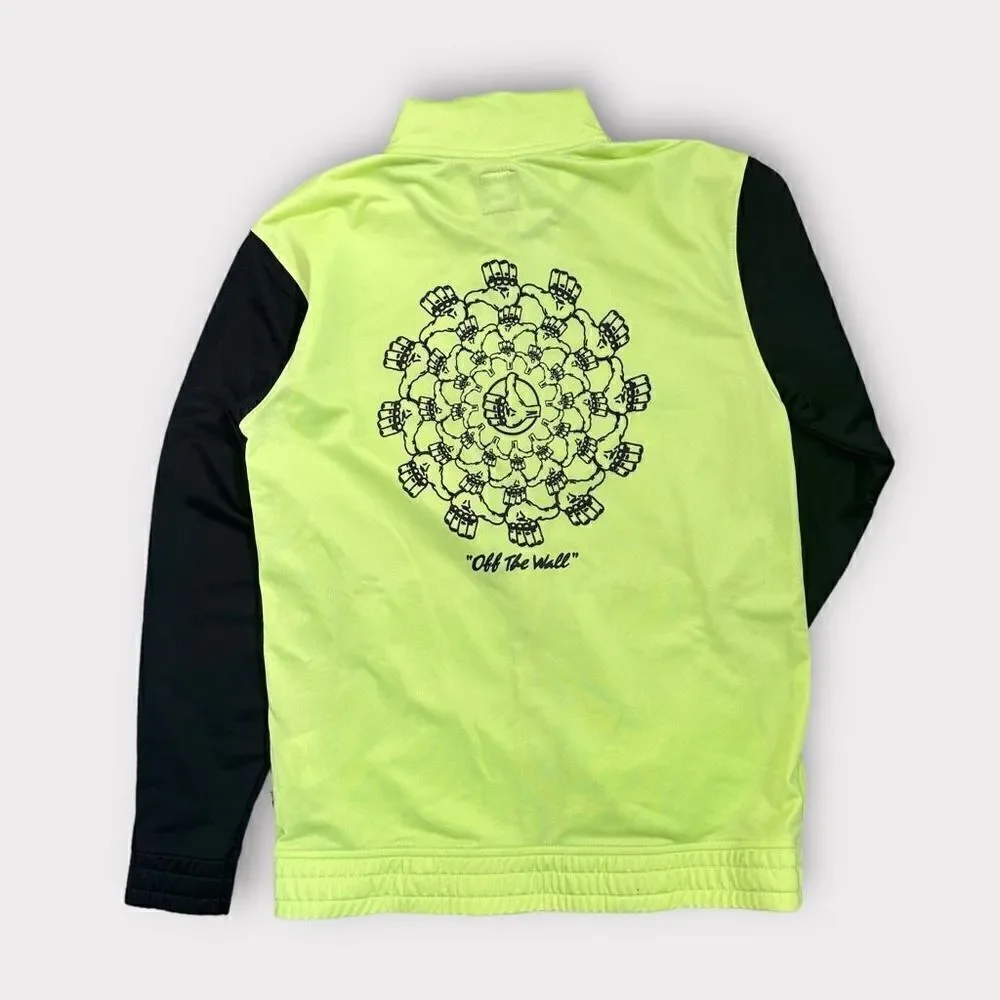 Vans Winner's Circle “Off the Wall”‎ Track Zip Jacket Size S Neon Green Black